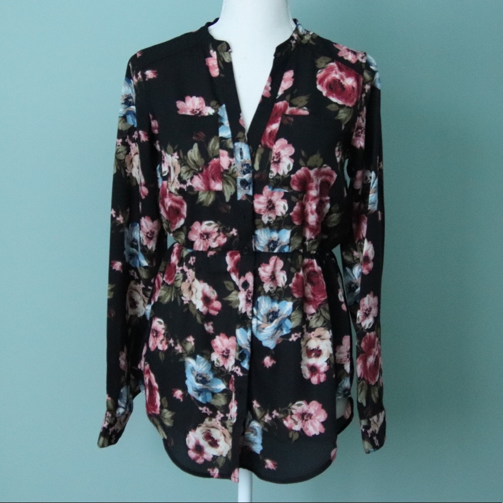 NWOT: Warehouse One - Floral Empire Waist Tunic